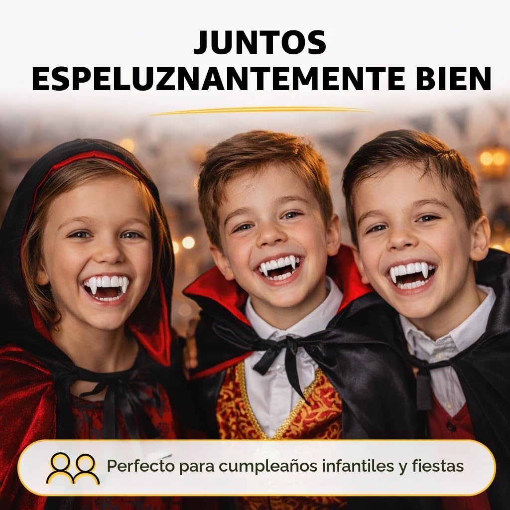 2 Piezas De Colmillos De Vampiro Con Manchas De Sangre – Accesorios De Halloween Para Niños A Partir De 10 Años, Plástico Seguro Y Reutilizable, Ajuste Cómodo Para Fiestas Y Disfraces