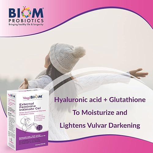 Miniatura 5 de Biom Probiotics VagiBiom Vaginal External Gel: Hyaluronic acid Glutathione. Moisturize tissues; lightens vulvar darkening. Naturally Controls