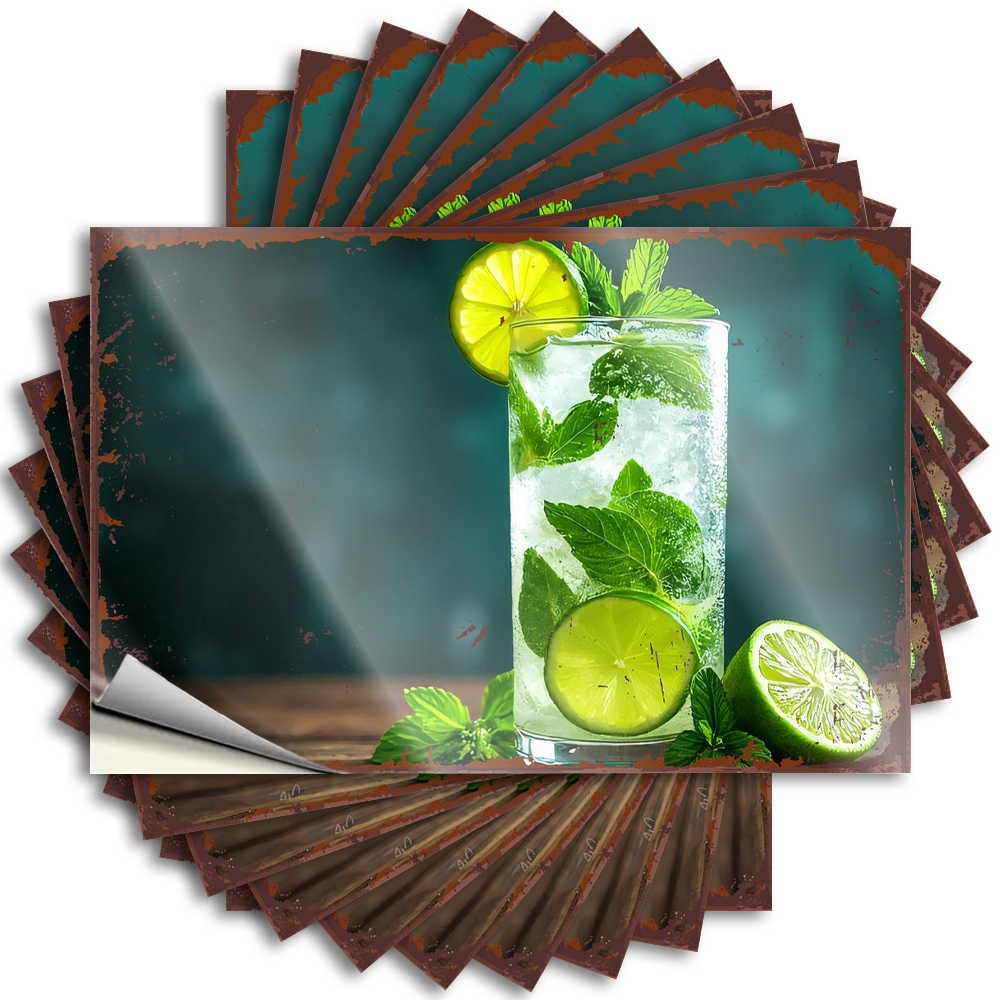 Birthday Window Decal | Fresh Mint Lime Cooler: A Refreshing Summer Drink Fluffy for Teacher Decor(12X18CM)