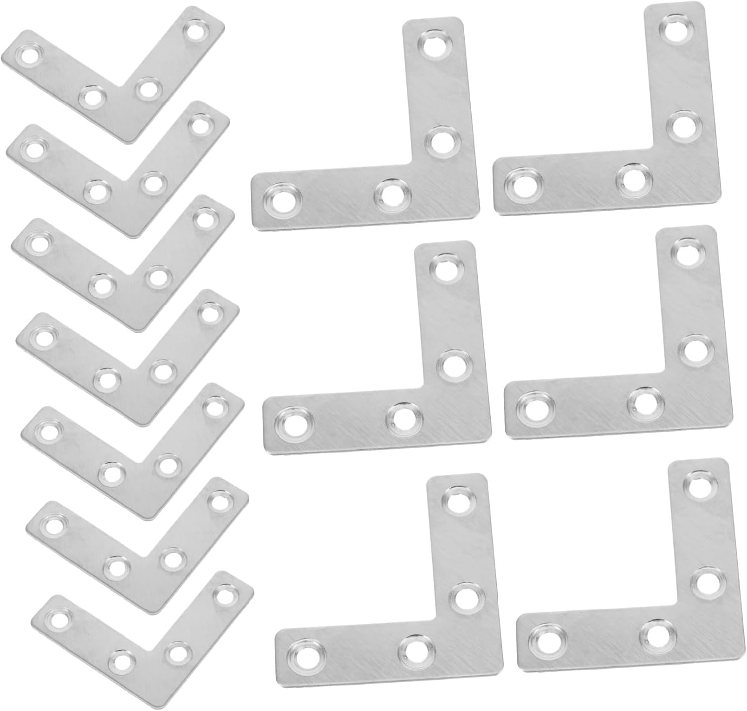 Mipcase 144pcs Heavy Duty Brackets Flat Angle Bracket for Cabinet Support Corner Brace for Furniture Wardrobe and Shelving Applications