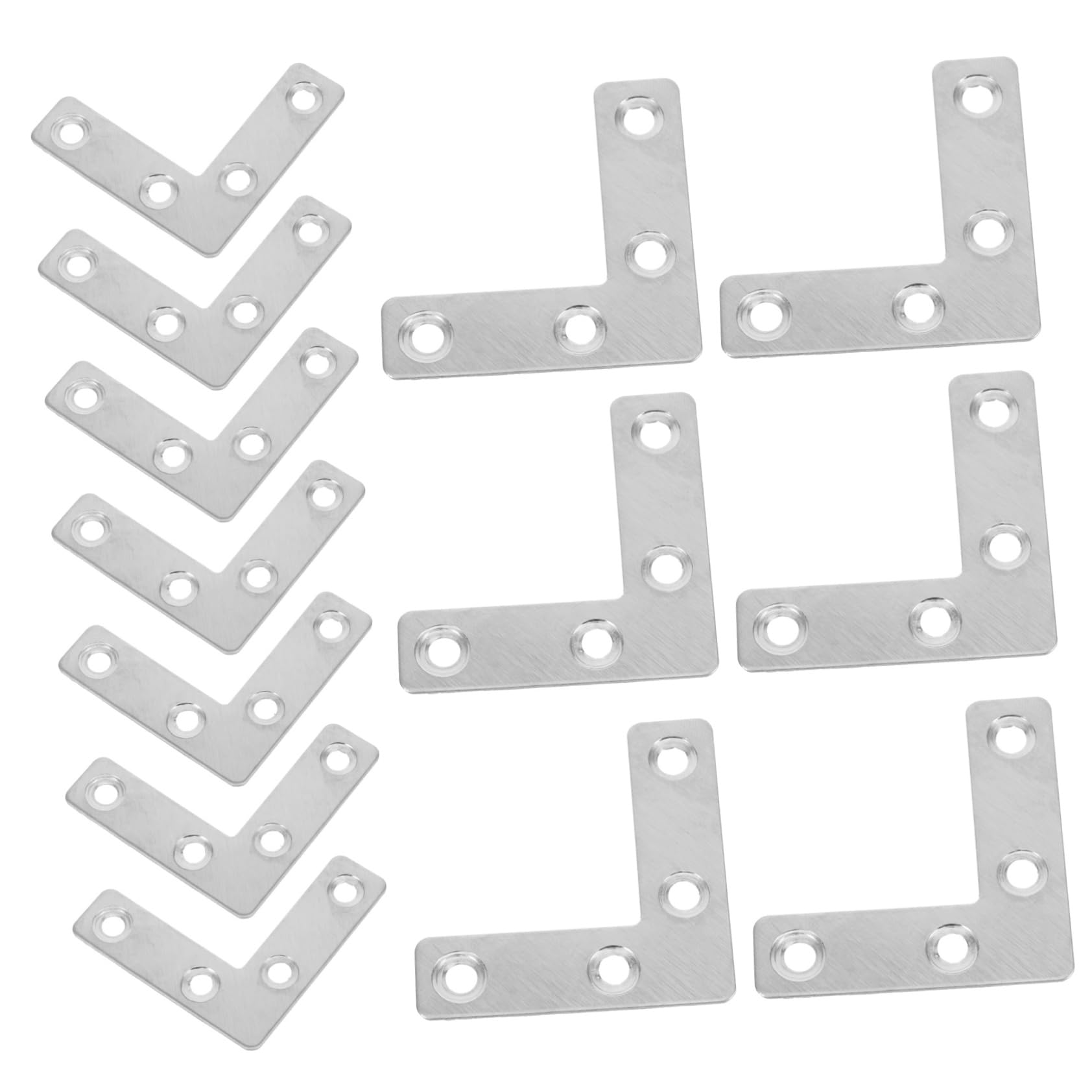 Mikikit 144pezzi Staffe Angolari Inox Per Armadi e Mobili Robuste Giunzioni Per Riparazioni e Fissaggio Design Piatto Per Uso e Resistente Alla