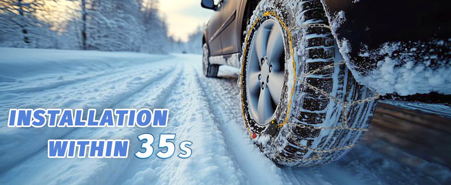 Catene Da Neve Automatiche HKN 130 - 2 Pezzi Per Auto, Pick-up, SUV, Installazione In 1 Minuto