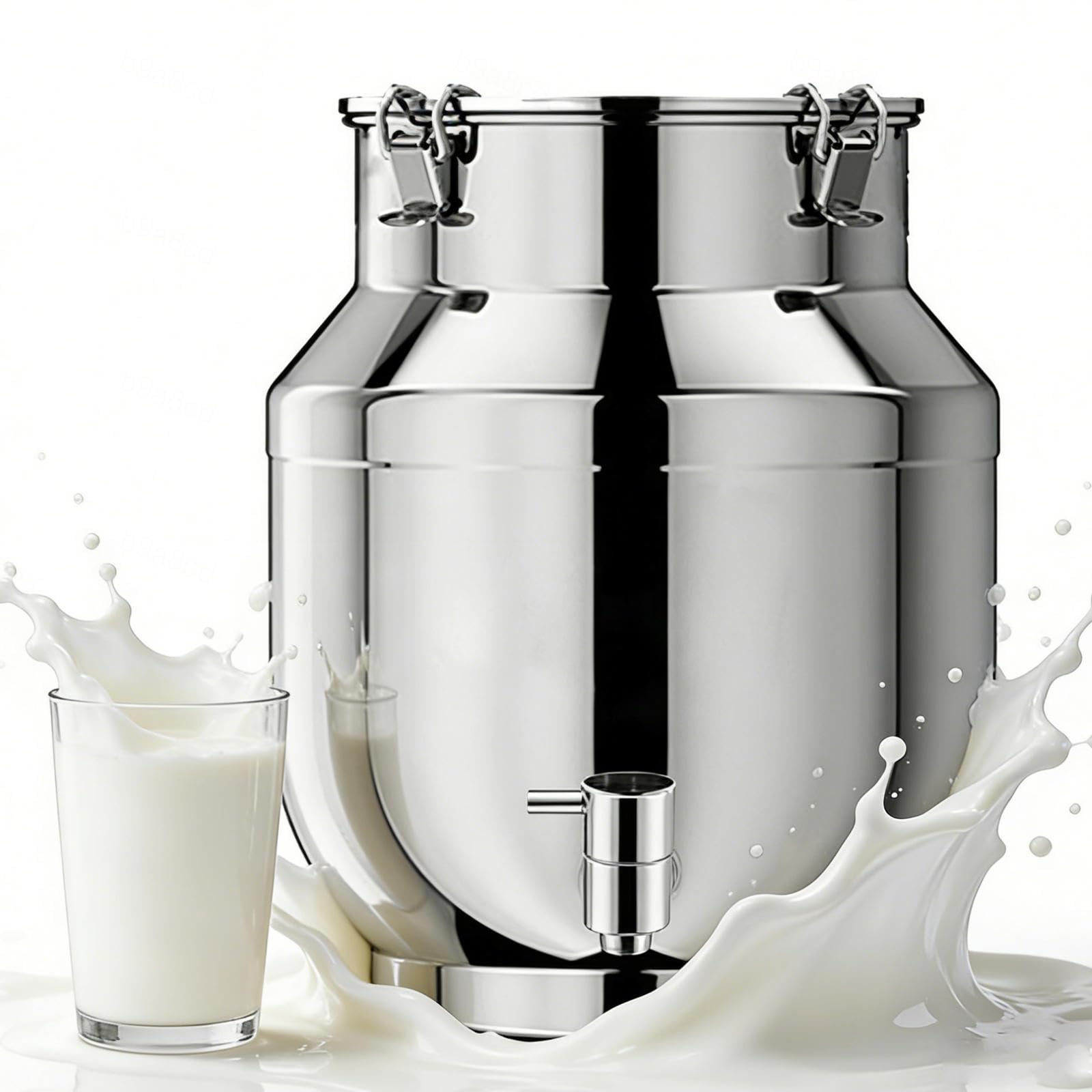 bidon alimentaire 5/10/15/20l avec robinet,seau inox alimentaire avec couvercle pour le riz,la farine,les céréales,A-25liter