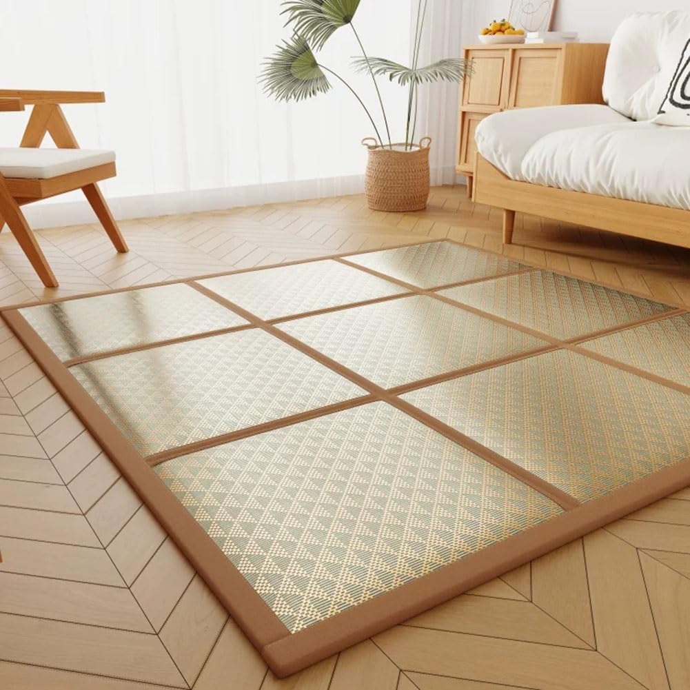 Alfombra de tatami japonés plegable con espuma viscoelástica y base acolchada antideslizante