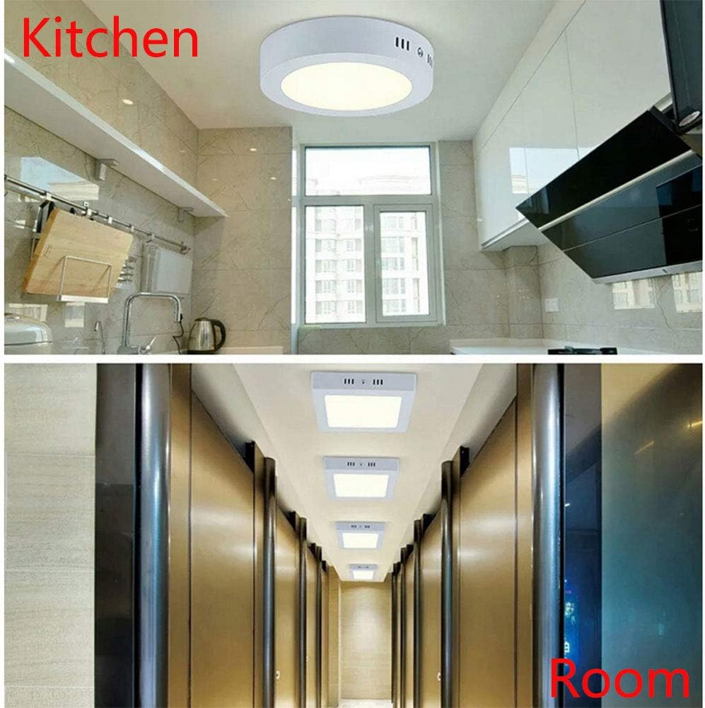 18W Flush Ceiling Mount Lights, Surface Mount LED Ceiling Light, 8 inch 6500K Daylight White, 1400lm, 120 watt Halogen Bulb Equivalent, Square Led Panel Light Fixture for Kitchen, Bedroom, Hallway