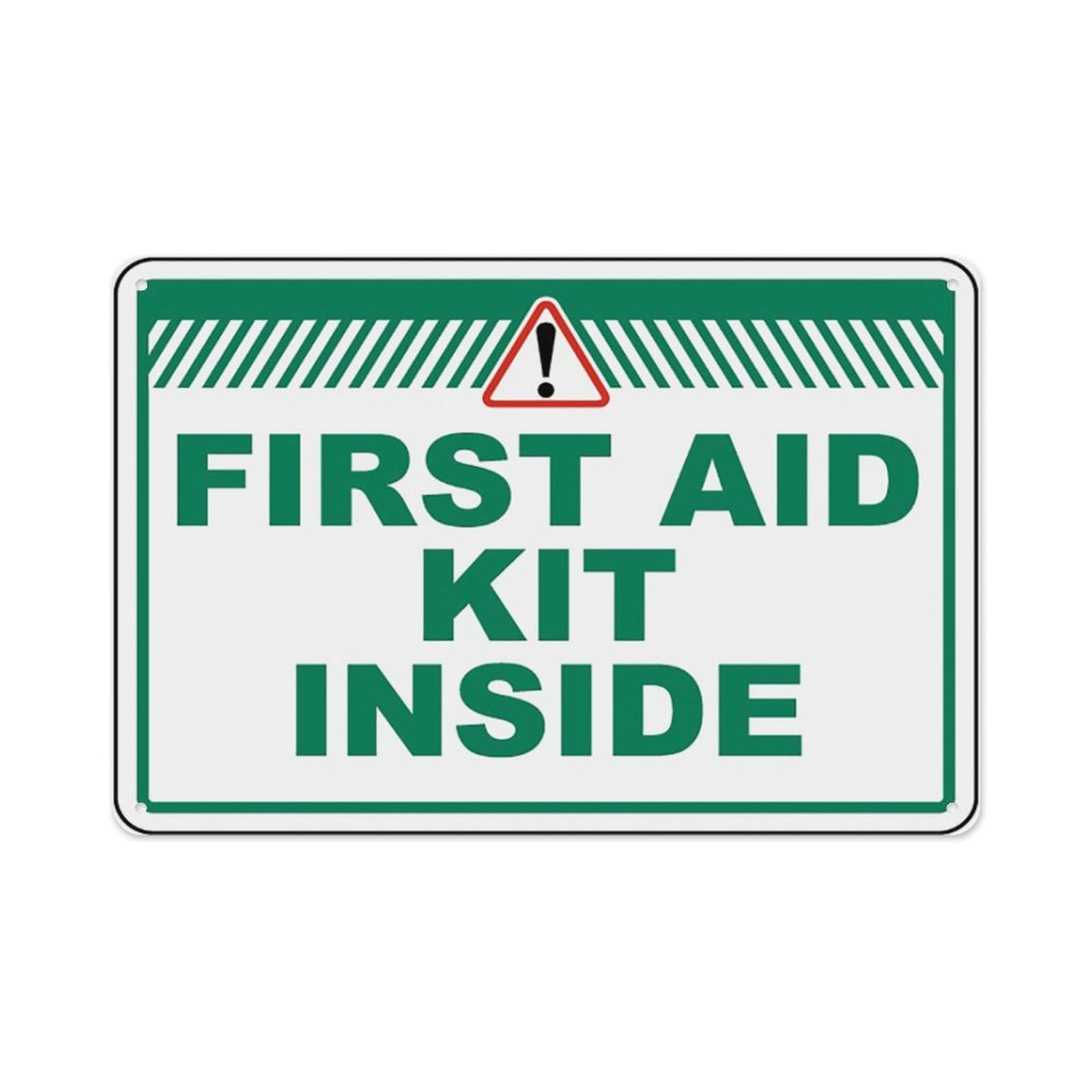 peiyeety First Aid Kit Inside Sign Aluminum Tin Warning Signs For Home Outdoor Garden 12X16 Inches