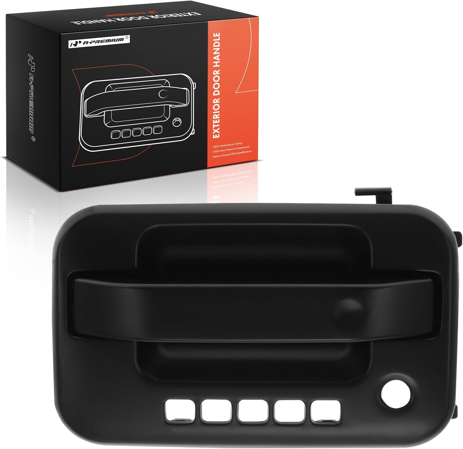 A-Premium Front Left Driver Side Exterior Door Handle with Keypad Hole Compatible with Ford F-150 F150 2009-2014, Smooth Black, Replace# CL3Z-1522405-AA