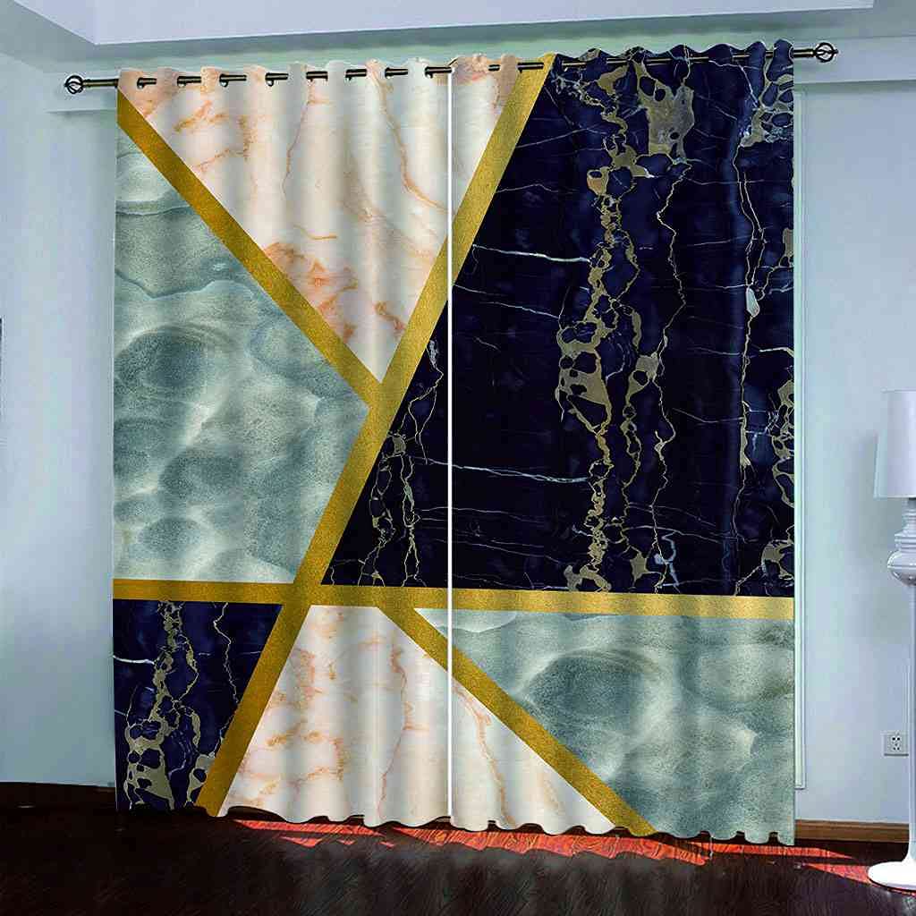 Rideaux de fenêtre occultants marbre thermique et phonique 200x160 cm lot de 2