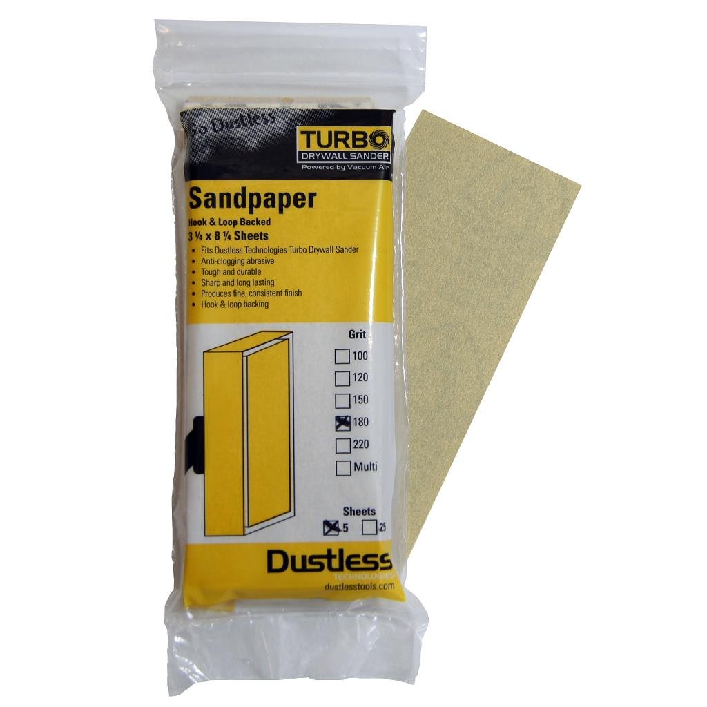 Dustless Technologies54201 180 Grit Sandpaper, 5-Pack