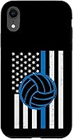 Vista 25 de US Flag Blue Line Volleyball Vintage Patriotic Police Cop Case for iPhone 17