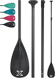 ZLX Sup Paddle - Remo Sup de Alumínio Ajustável de 3 E 4 Peças de Qualidade Premium com Lâmina de Fibra de Vidro - Perfeito para Surfe, Flutuação E Diversão Em Esportes Aquáticos (Remo Único - Preto)