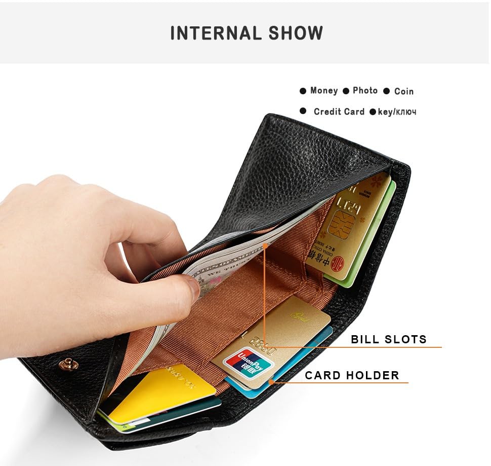 Women's Genuine Leather Wallet Rfid Blocking Small Trifold Pocket Wallet Includes Coin Pouch, Card Holders, Slots (Light Blue 3)2