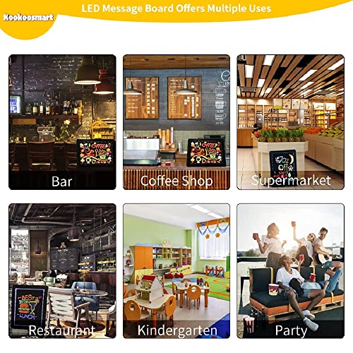 Kookoosmart Led Writing Message Board, Neon Glow Drawing Board, Light Up Flashing Box Message, Erasable Board Arts And Acrylic Kids Crafts Doodle, For Children's Day/Shop/School/Bar/Cafe (40×30Cm) #TOP5