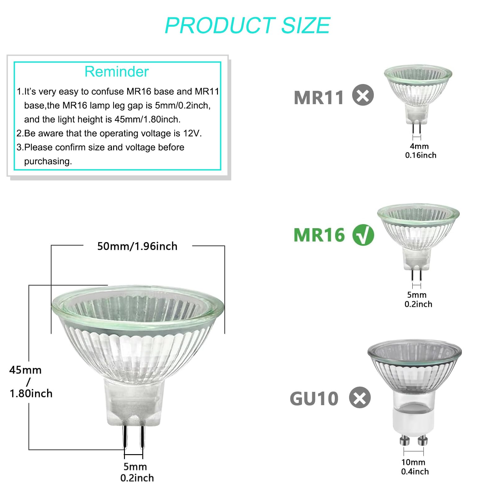 Trubuyware MR16 Halogen Light Bulbs, Gu5.3 Halogen Spotlight Bulbs 2 Pins Dimmable - Image 2