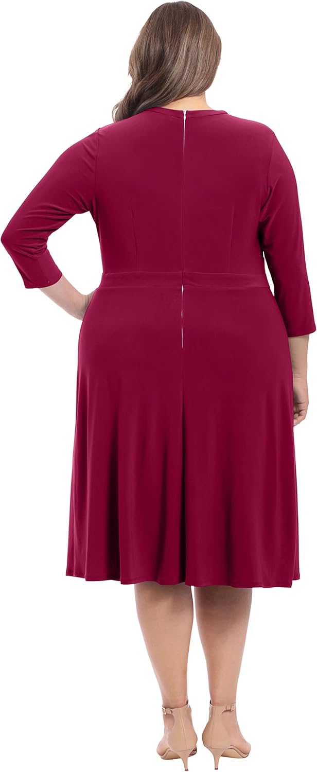 London Times Womens Cut Out Neckline A-line Jersey Dress - Image 6