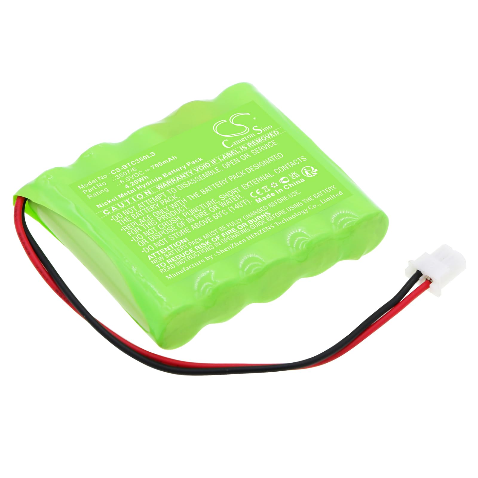 TECHTEK Batteria 700mAh compatibile con Bticino 3486, 3507/6, 4070, HC4070, HD4070, HS4070, N/NT/L4070 sostituisce 3507/6
