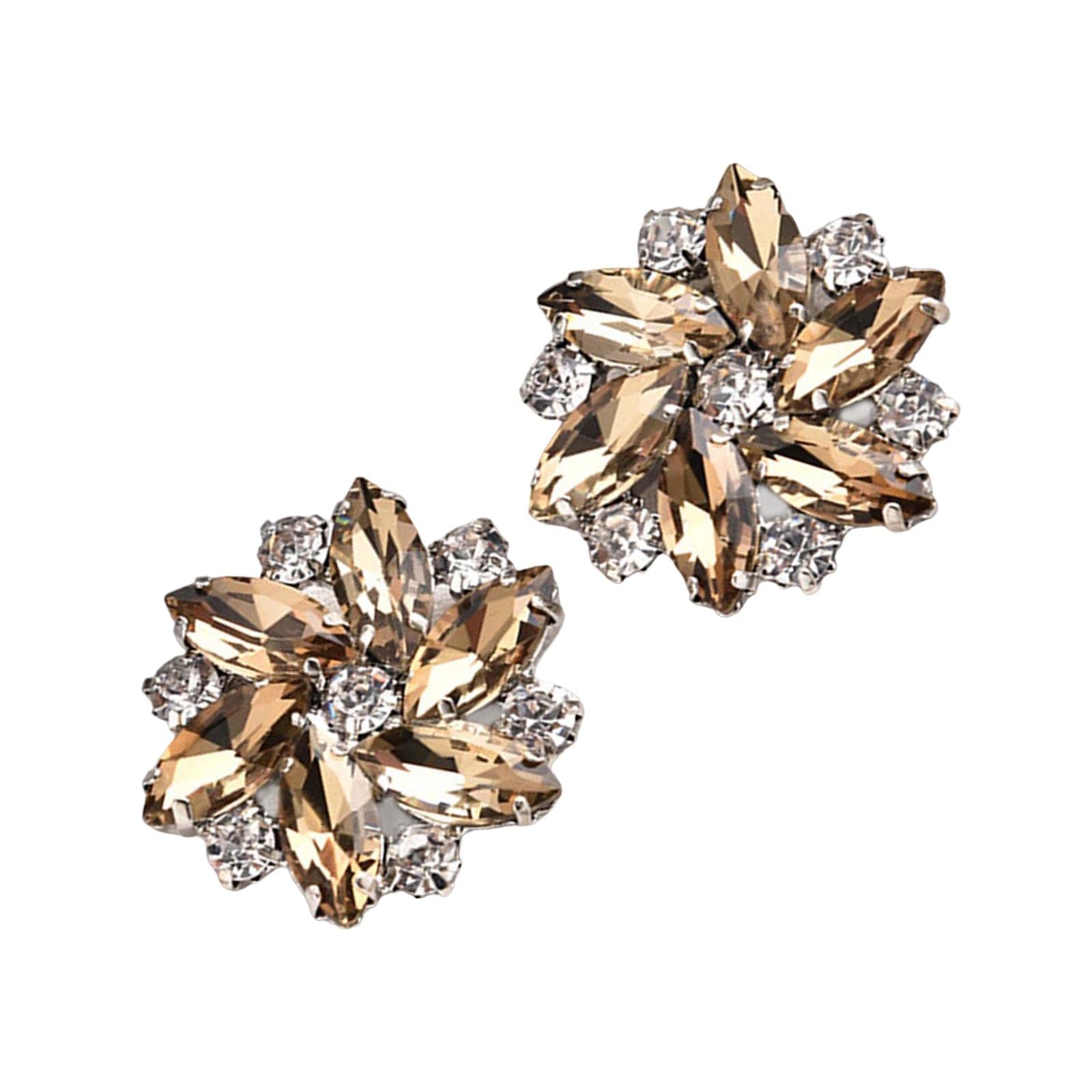 F Fityle 2Pcs Elegant Rhinestone Clips s Jewelry Decoration Crystal Buckle Heels Diamond for Brooches Flat Boots, Red — view 8