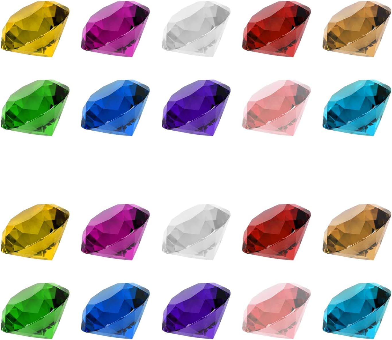 100 Pieces Plastic Diamonds, Gemstone Toys, Transparent Crystal Colored Diamond set, Children's Colored Diamonds, Suitable for Decorating Dining Tables, Children's Birthday Parties (Multicolor)