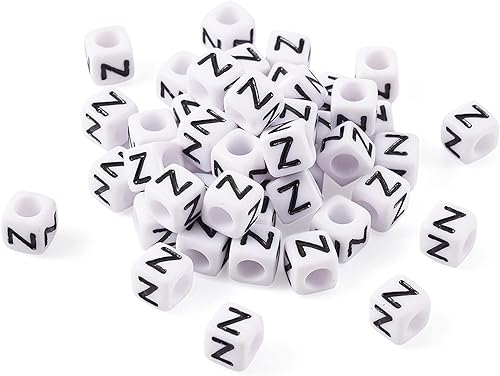 Vista 79 de FASHEWELRY 300 cuentas de letras acrílicas blancas de 0.236 x 0.236 pulgadas (0.236 x 0.236 in), cuentas del alfabeto para hacer pulseras