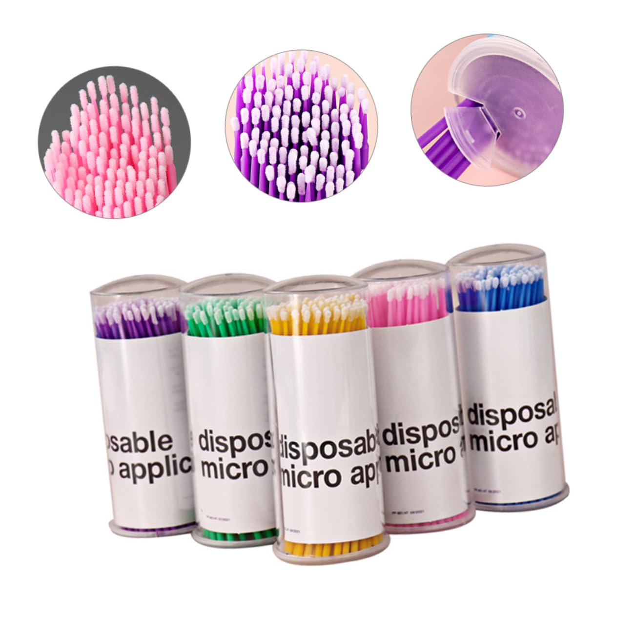 VICASKY Eyelash Cleaning Swabs Micro Brush Bottle for Lash Extensions Makeup Removal Beauty Tools