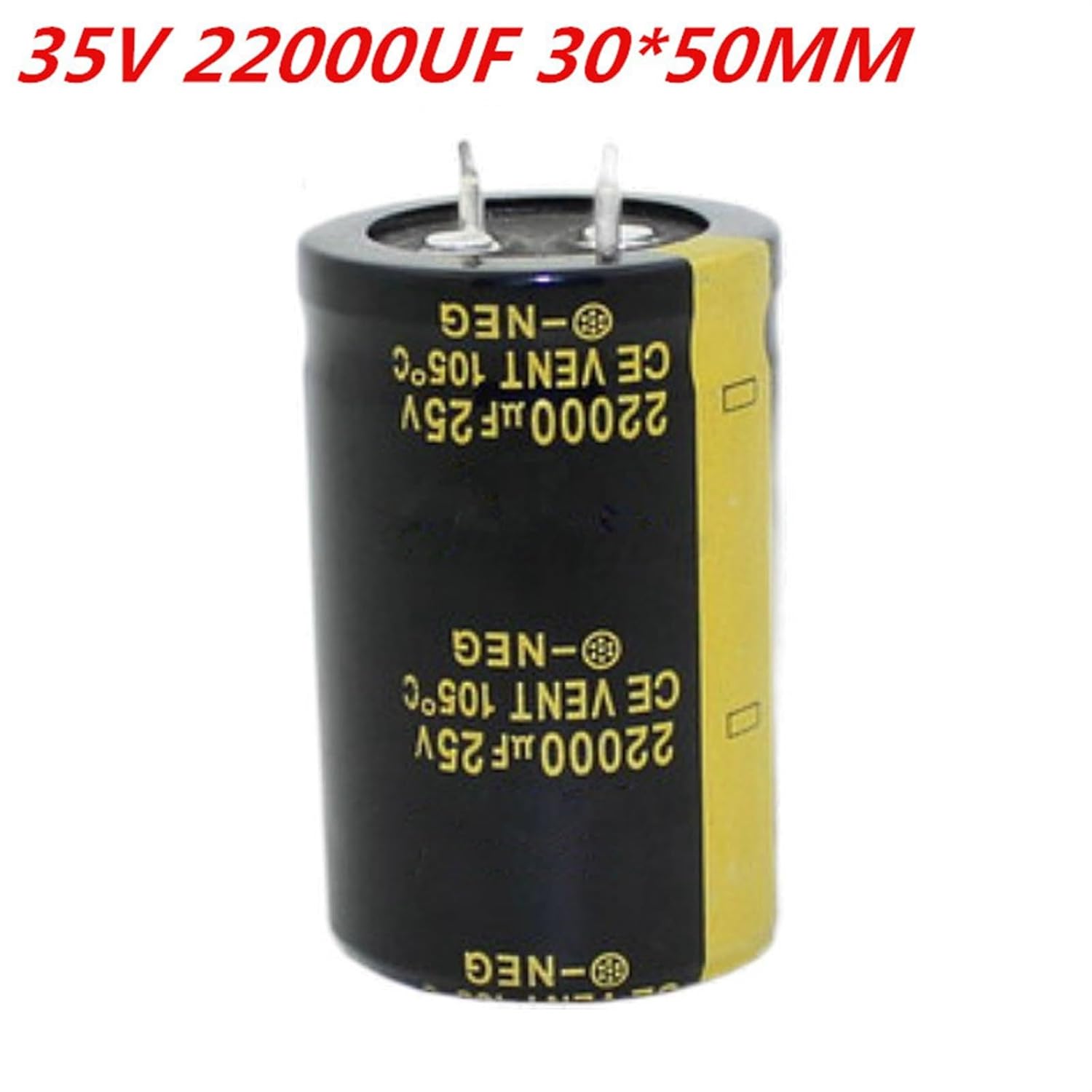 2Pcs Audio Electrolytic Capacitor 35V 22000UF 30 * 50MM for Audio HiFi Amplifier High Frequency Low Speaker(2pcs)