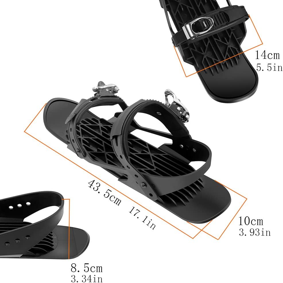 Snow Pro Mini Short Ski Skates Set - Adjustable Skates, Gloves, Goggles for Winter Sports