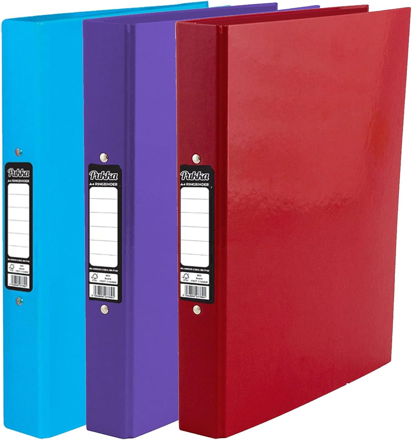 Oxford 2 ORing Binder A4, Red/Green/Blue, Pack of 3 Folders Amazon