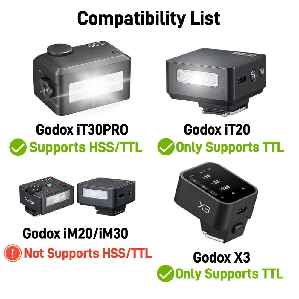 Godox TR-S TTL Hot Shoe Riser Extender For SONY, Compatible With IT30PRO-S IT30 PRO S IT20-S IT20S IT22S Mini Flash & GODOX X3Pro-S X3S TTL Flash Trigger And More
