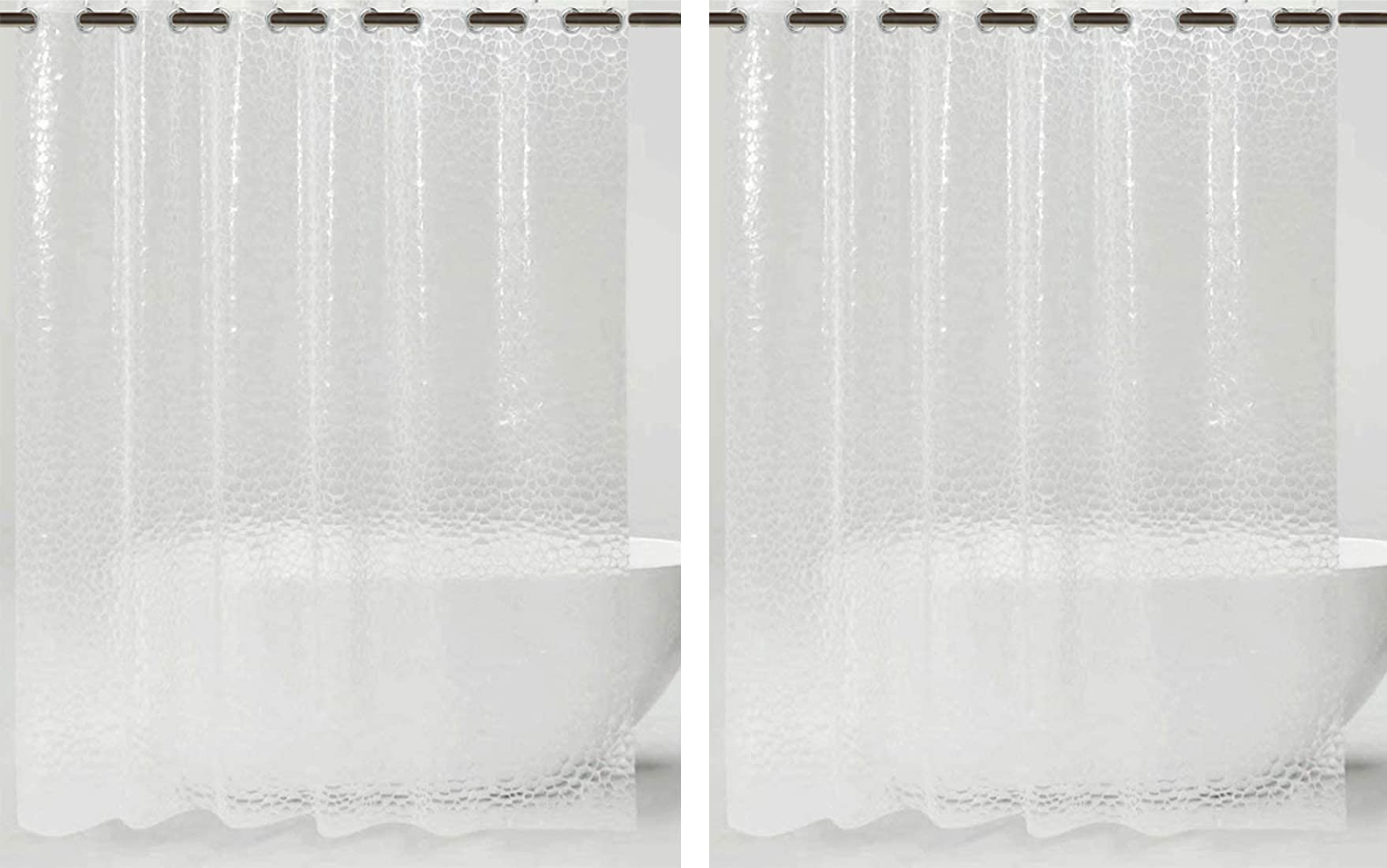 Kuber Industries 0.20mm 3D Stain Resistant, No Odor Clear Waterproof PVC AC Shower Curtain with Eyelets,7 Feet (Transparent)-HS_38_KUBMART21301