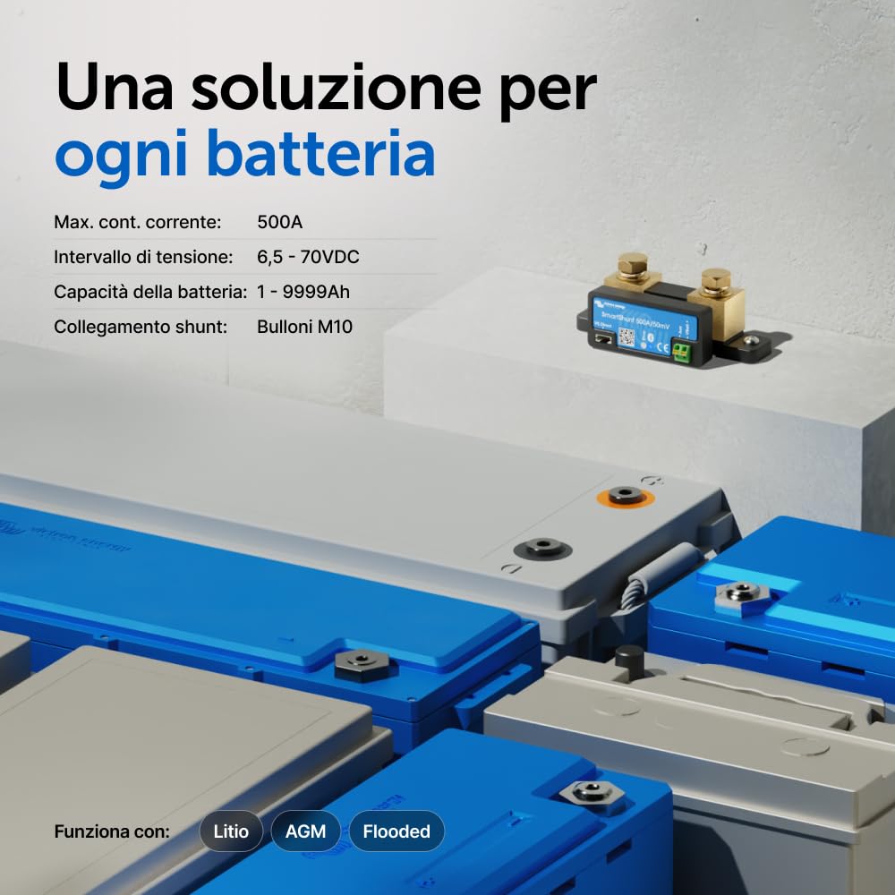 Victron Energy SmartShunt 500 amp Monitor Batteria (Bluetooth)