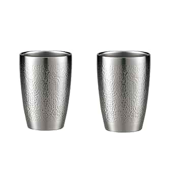 Amazon｜カクセー タンブラー 440ml シルバー 2本セット