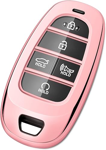 Tengare Funda para llavero de automóvil compatible con funda para llave de Hyundai, protector rosa