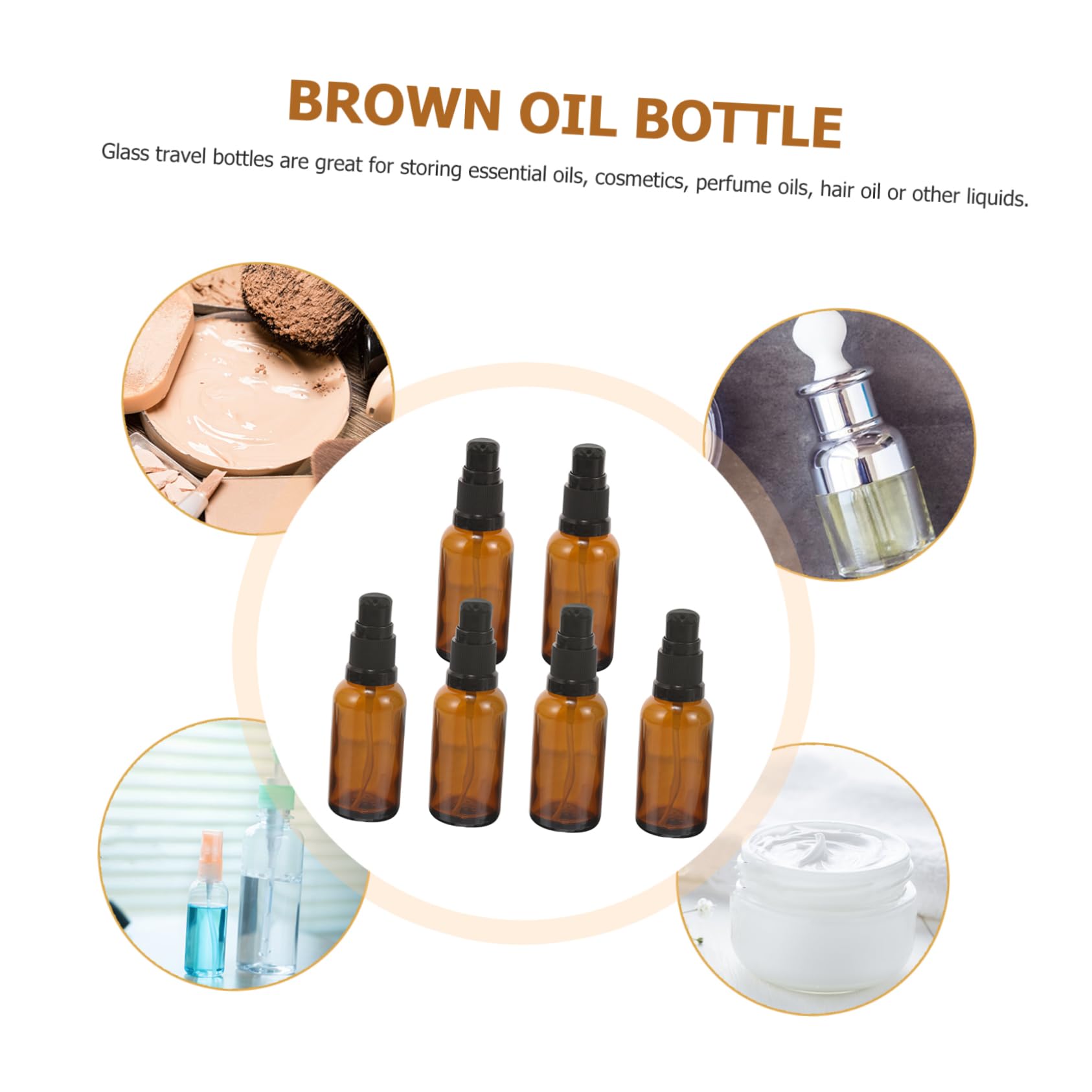 SHERCHPRY 3 Set Bottiglie Viaggio Con Pompa Contenitori Per Cosmetici E Profumi Dispenser Bottiglie Ricaricabili E Pratiche Per Viaggi 6 Pezzi*3