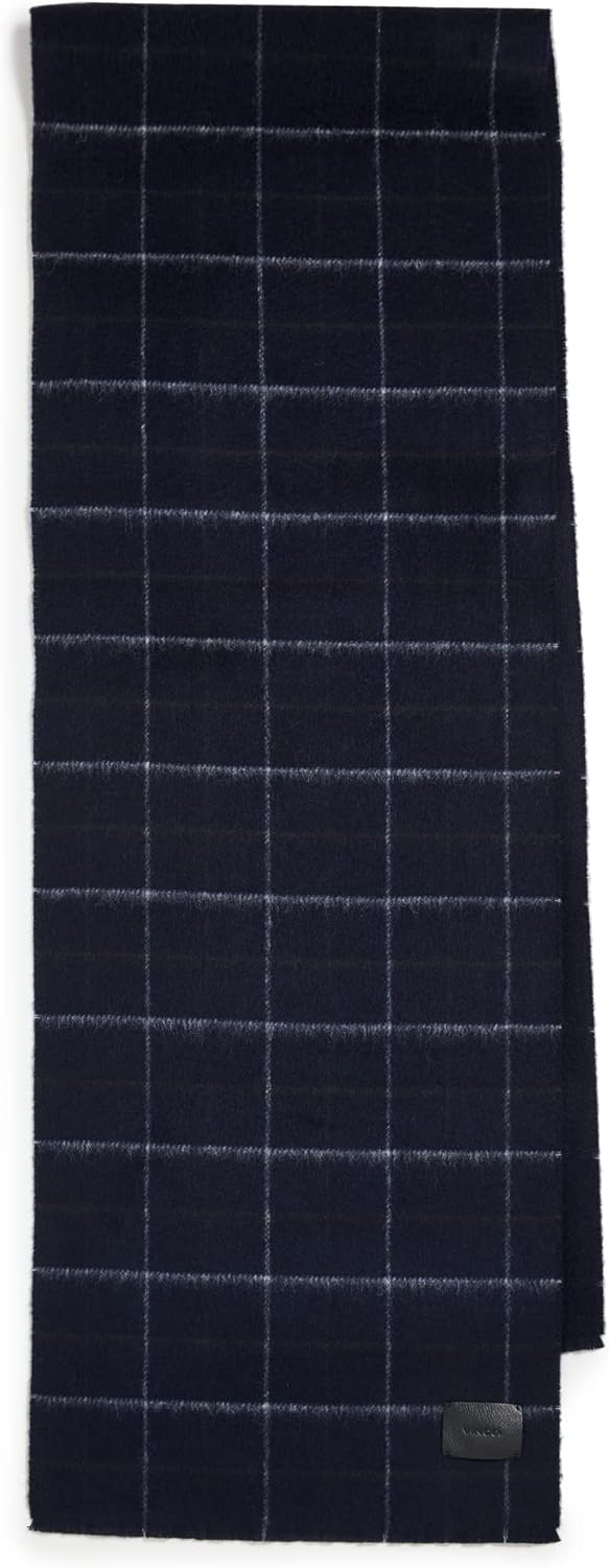 Vince Mens Double Face Cashmere Blend Creekside Plaid Scarf,Coastal,OS