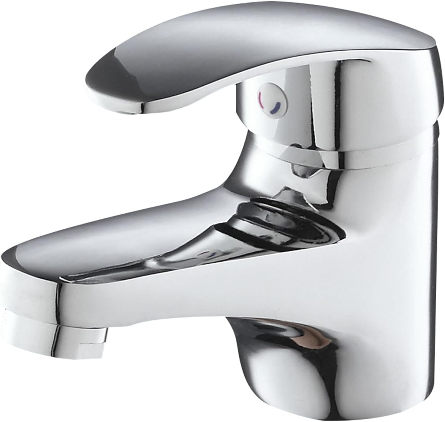 Eridanus Bathroom Basin Tap, Monoblock Sink Mixer Tap for Lavatory, Single Lever Single Lever Hot and Cold Mixer Faucet, Polished Chrome