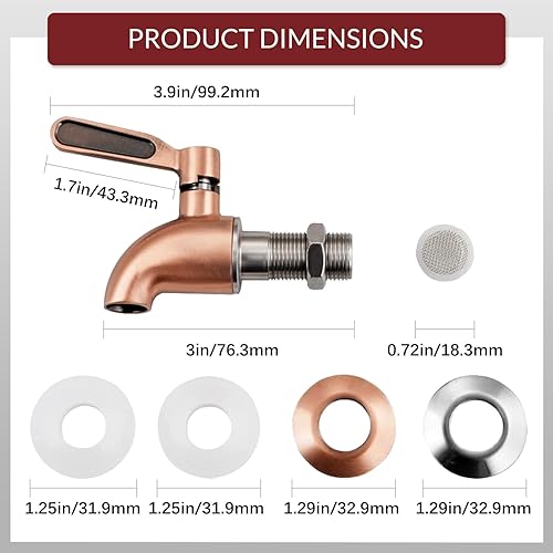Miniatura 3 de Hgzaccompany Paquete de 2 espitas de repuesto de acero inoxidable para dispensador de bebidas, boquilla de metal para jarra dispensadora de bebidas,