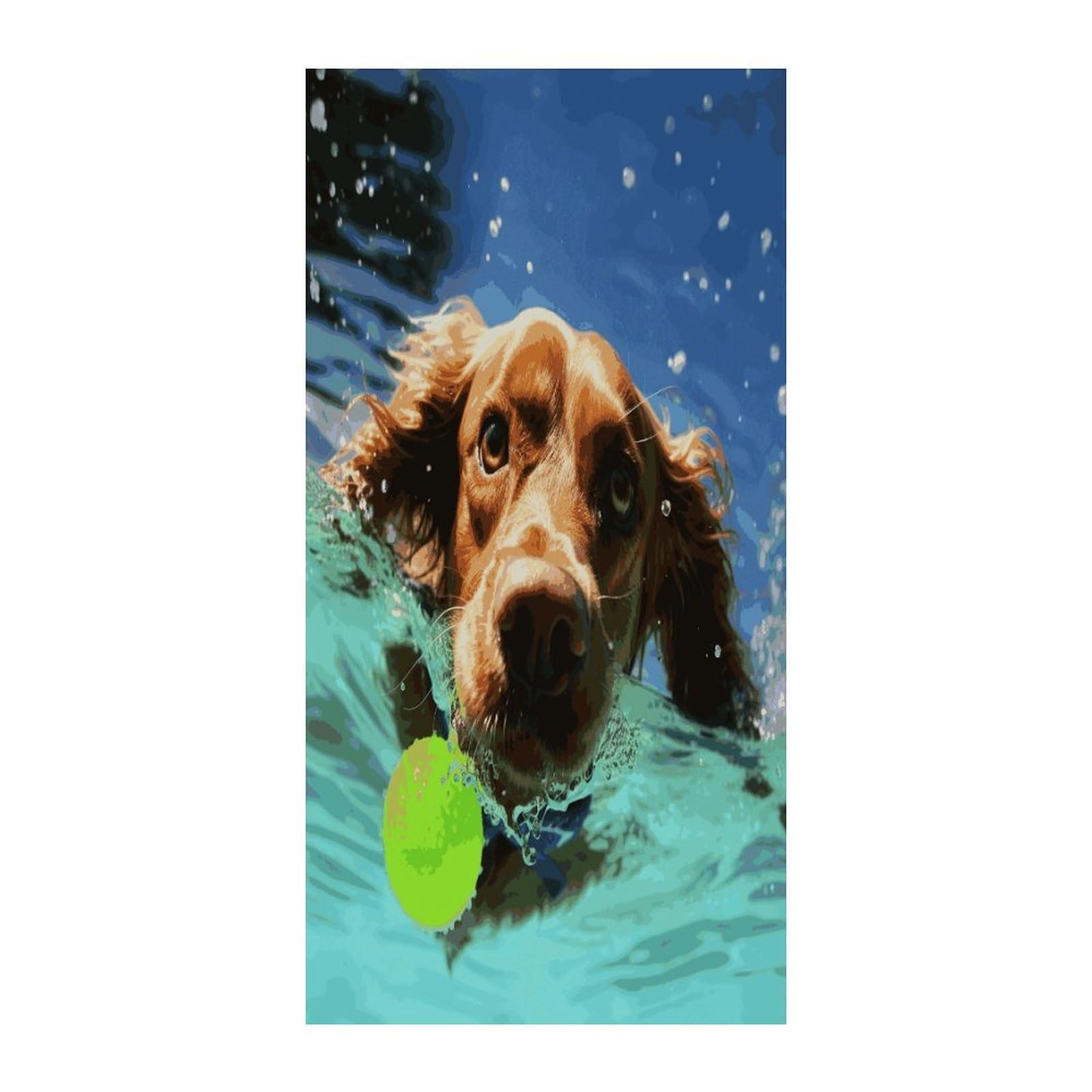 Fekiloot Style Funny Swimming Dog Door Curtain Room Divider Curtains