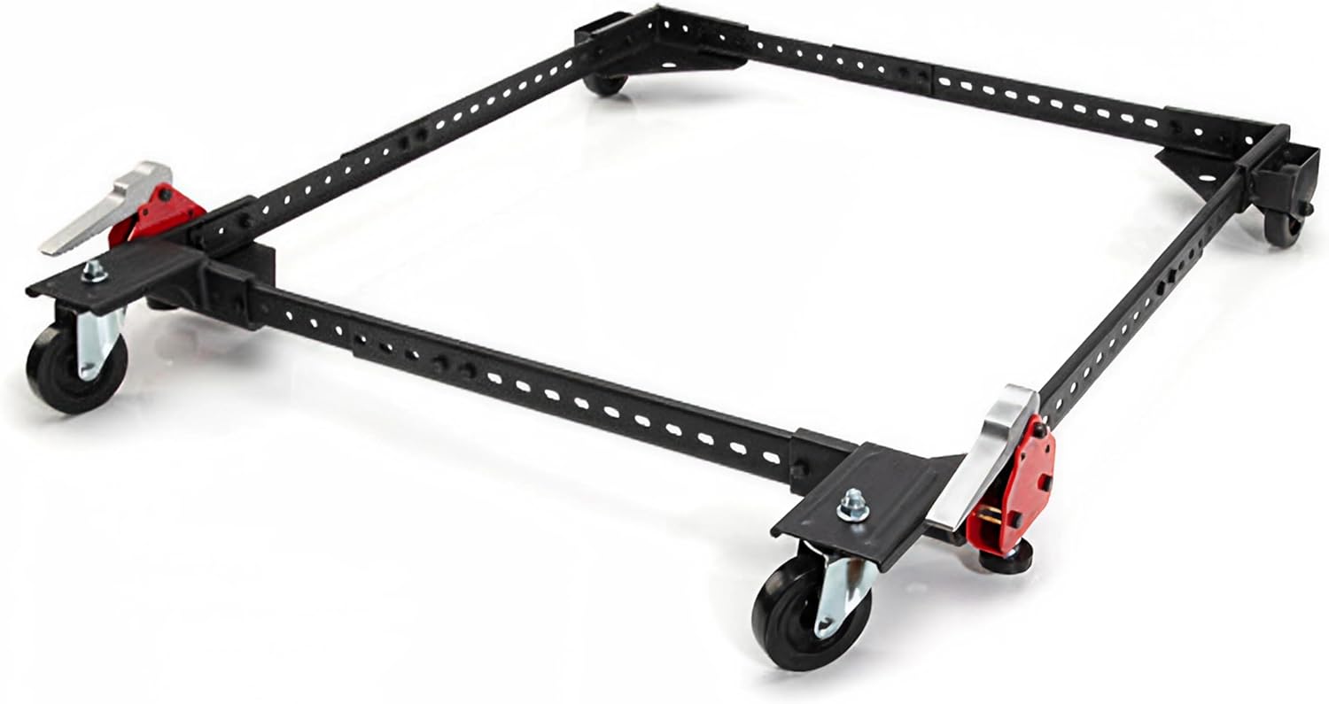 Steelman Universal Rolling Base for Large Power Tools and Machinery, Durable Steel Construction, Adjusts from 12 inches to 33 inches, Foot Levers Lock for Stability, 400 lb. Capacity