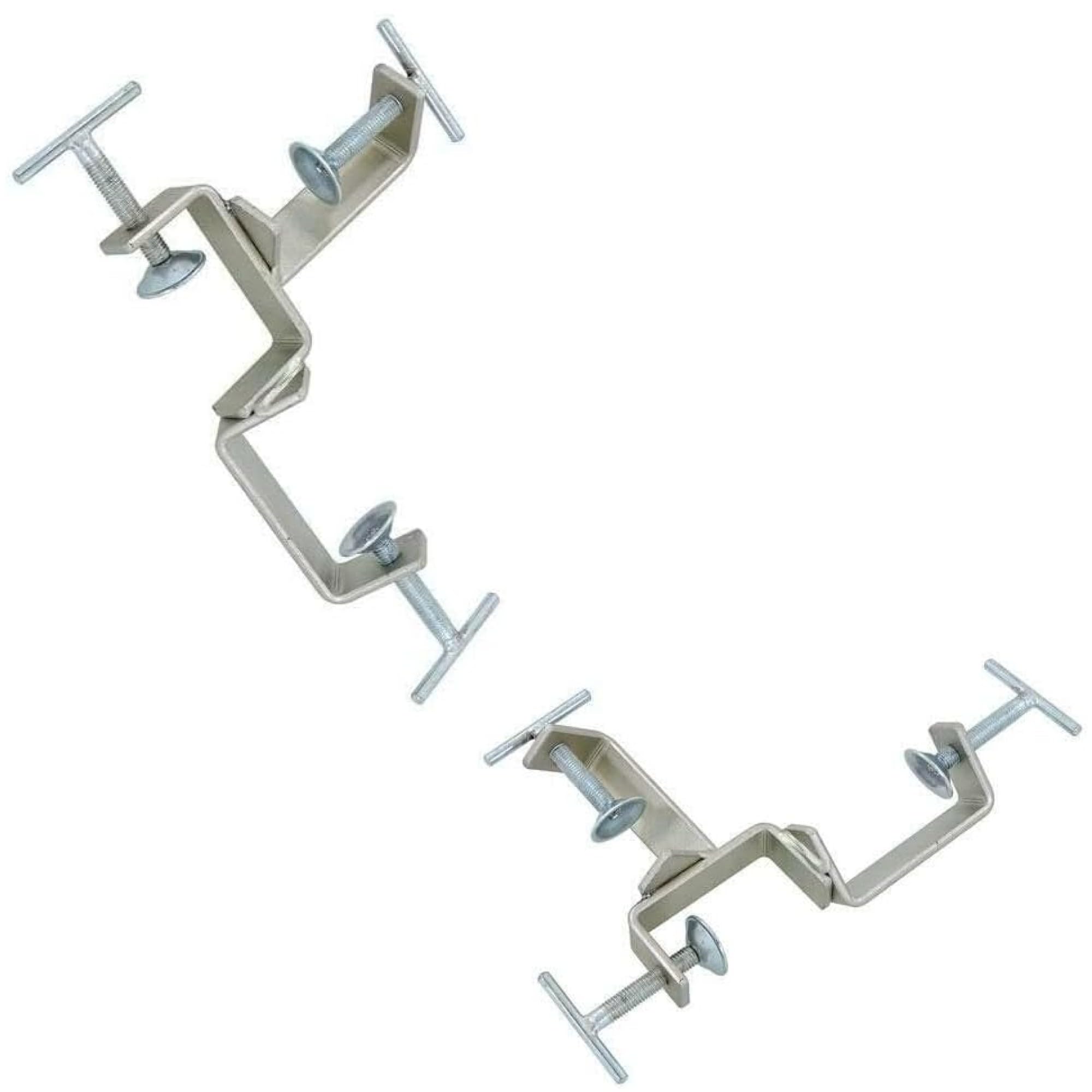 Retaaj Silver 2Pcs 3 Way Timber Clamp Zinc Plated Adjustable For Bricklaying Zinc Profiles Clamp Setting Out Brick Laying 76 X 76Mm To 38 X 38Mm