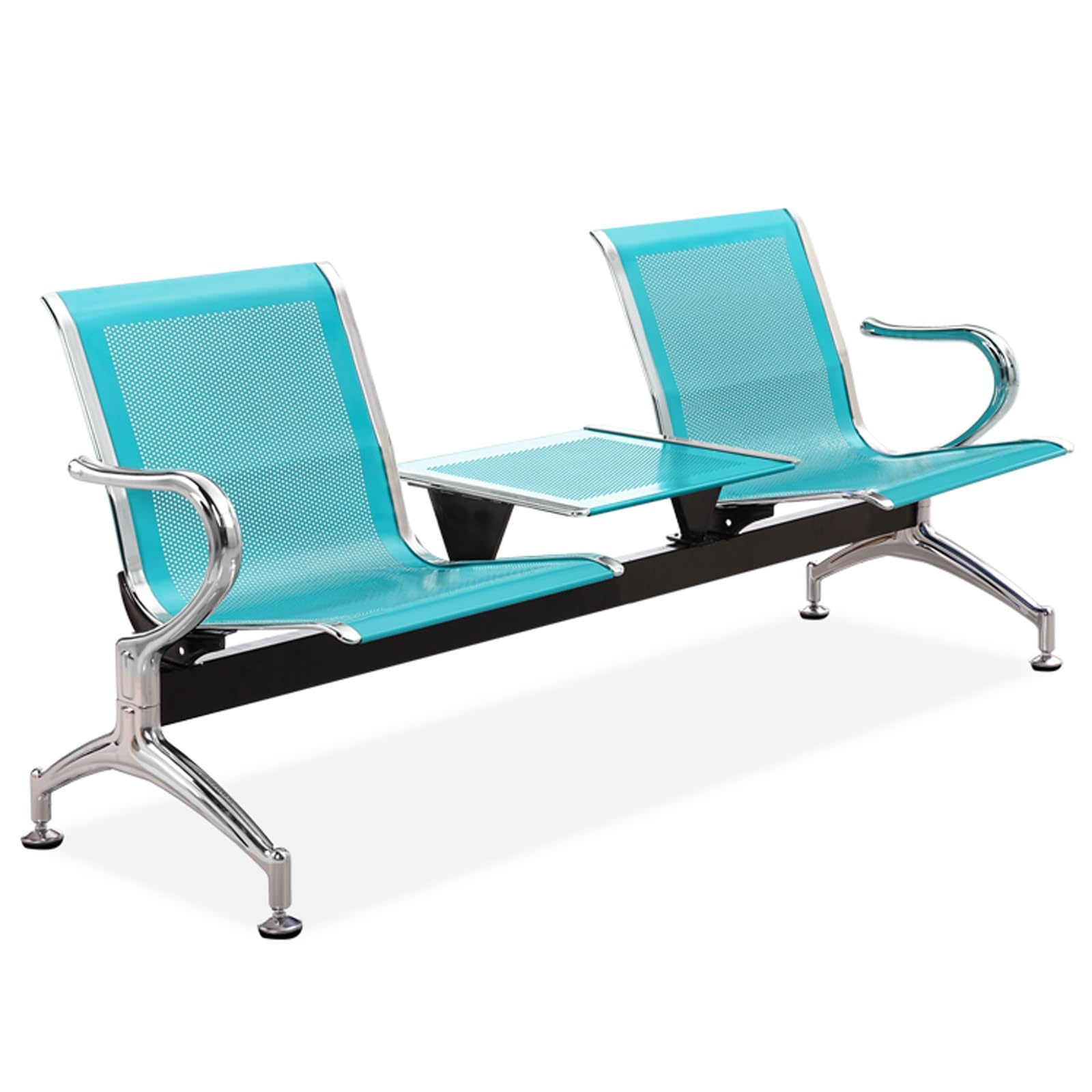 HCZKIUJY Office Reception Bench with Table & Arms | Waiting Room Seating for Airport, Hospital, School, Bank & Barbershop - Durable, Comfortable, Stylish Design