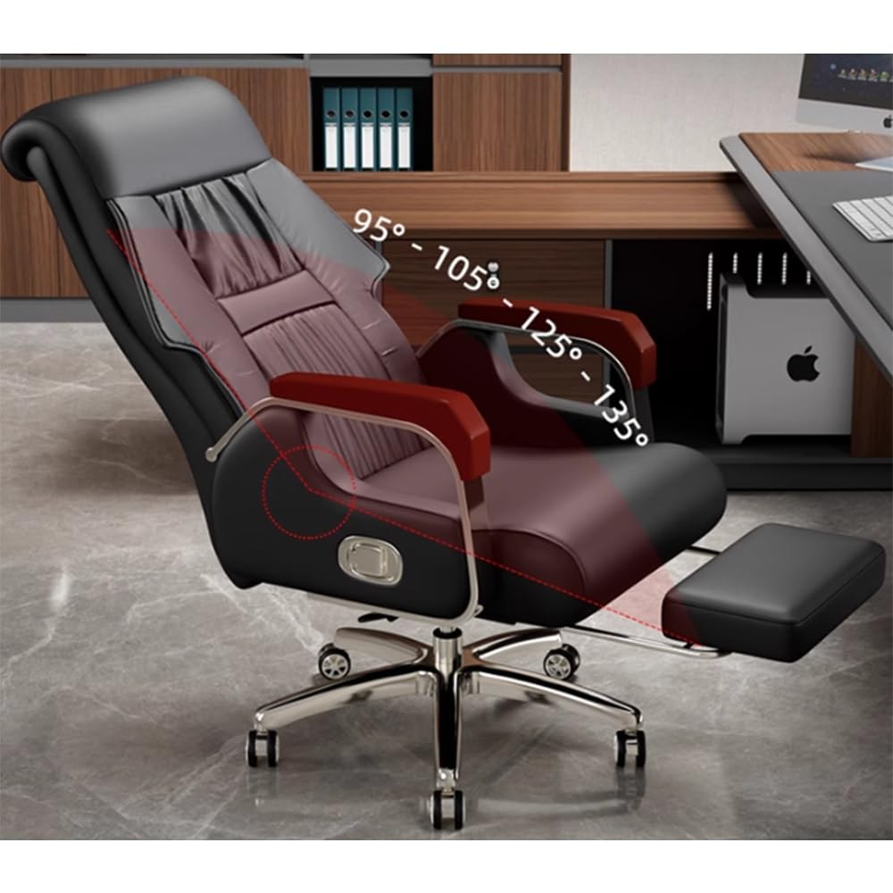 Sedia per computer Poltroncina direzionale reclinabile in pelle for home office
