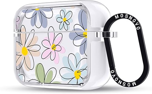 Miniatura 264 de MOSNOVO Funda protectora transparente para AirPods Pro 3, con anillo de metal duro de lujo de doble capa a prueba de golpes, diseñado para AirPods