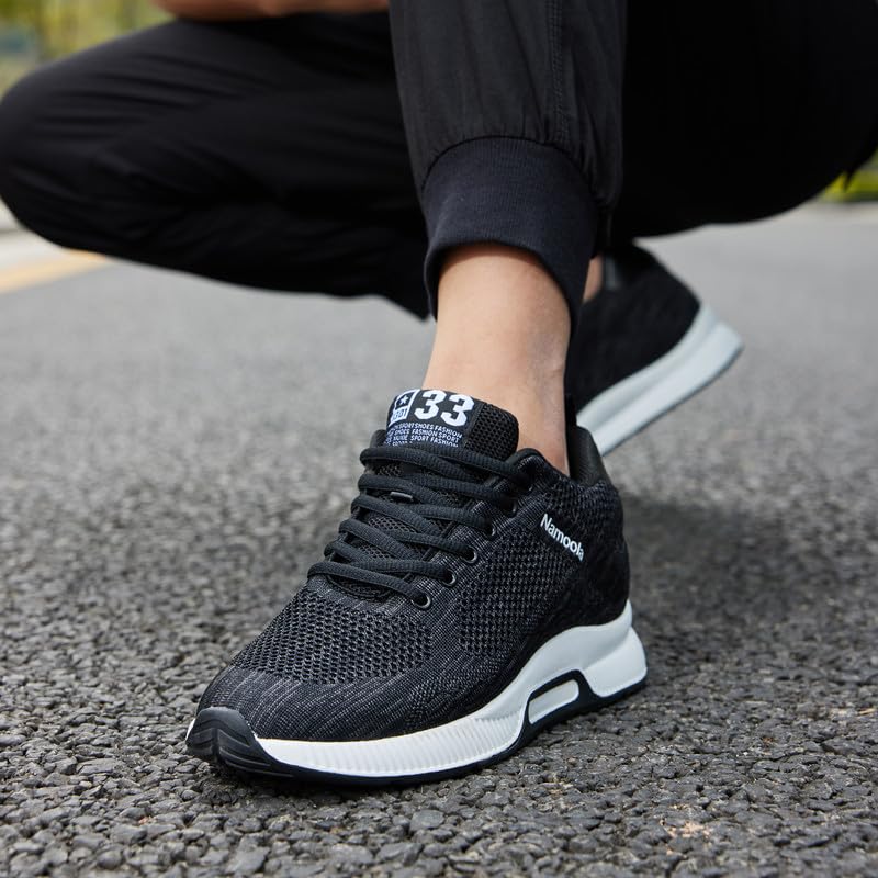 Image of Men's Invisible Height Increasing Elevator Shoes Lightweight Sport Shoes Height-Boosting Non-Slip Sneakers 2.4'' Taller