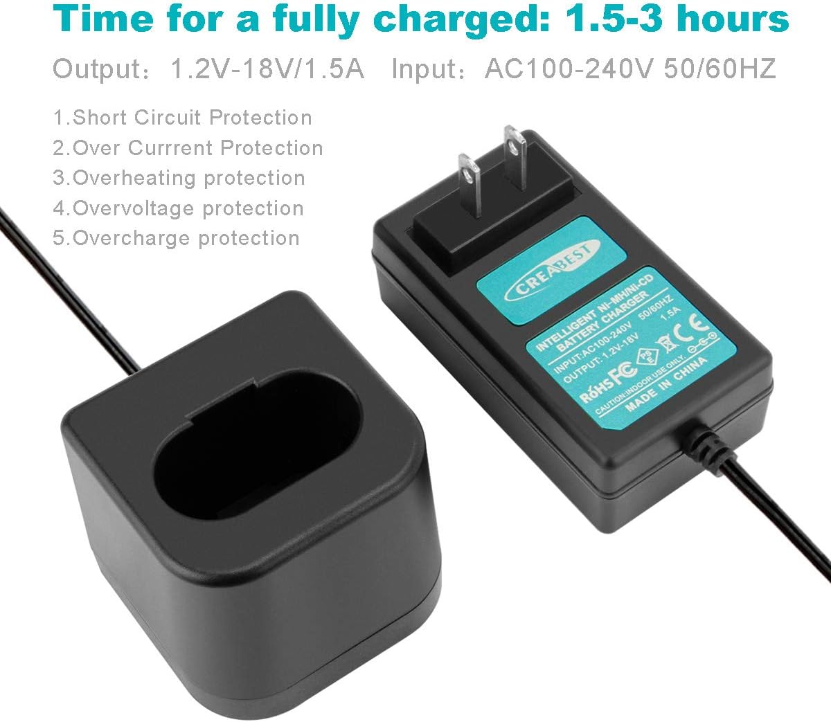 2 Pack Creabest 6V 3.5Ah Ni-MH Battery Compatible with Paslode 404717 B20544E 404400 900400 900420 900421 900600 901000 902000 B20720 CF-325 IM200 IM250 IM250A IM350A PS604N Include one Charger