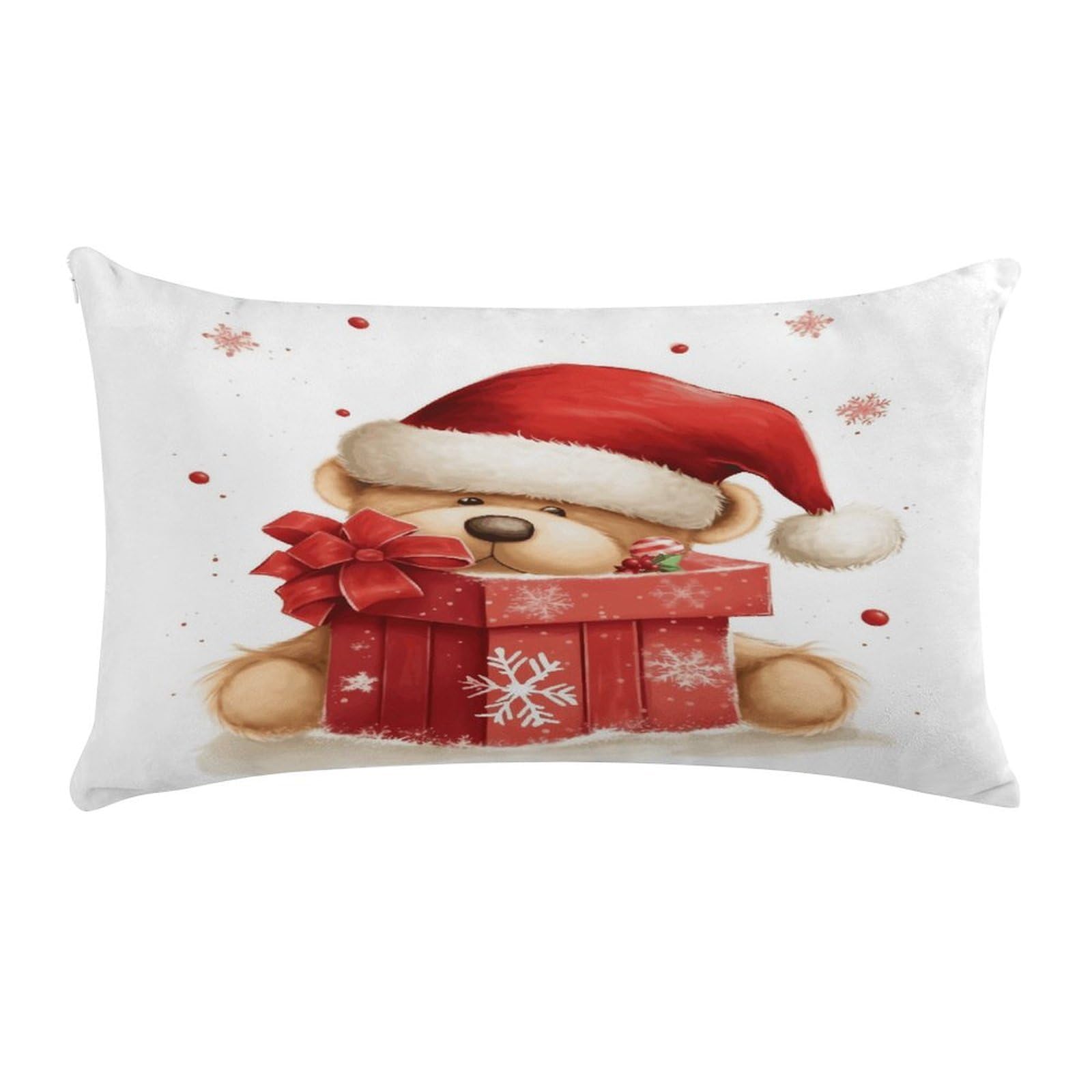 Wsoihfec Style Santa Hat Gift And Merry Christmascushion Case Throw Pillow Cover