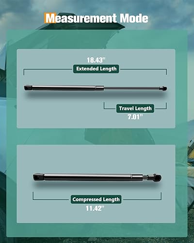Vista 344 de SCITOO PM1017 - Soportes de elevación de 17.8 pulgadas para Hyundai Santa Fe 2007-2012 trasero izquierdo y derecho Liftgate Shock Struts 2pcs
