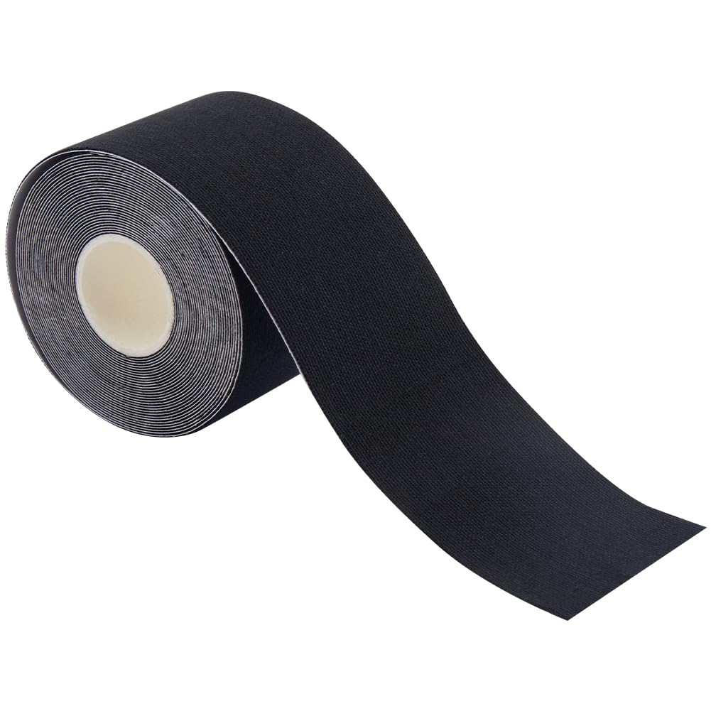 GORGECRAFT 10M X 5 cm Nastri Kinesiologici Sport Muscoli Esercizi Bendaggi per Il Corpo Bende in Cotone Bende per Seno Boob Lift Up Nastro Adesivo Bob per Seno Atletico Gomito Ginocchia Supporto Nero