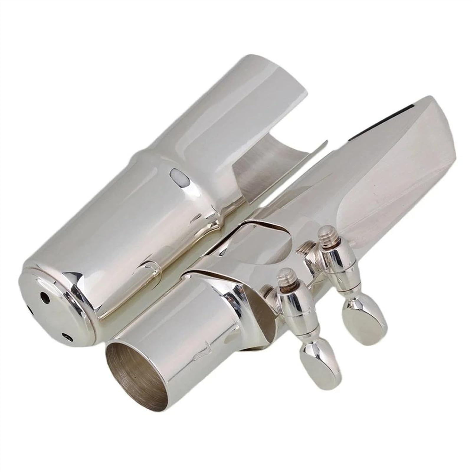 Części do Saksofonu Instrumentów Ustnik Do Saksofonu Altowego E-flat Z Zestawem Klipsów Nasadkowych Zestaw Ustników Do Saksofonu Z Niklowanego Mosiądzu (Color : Silver)