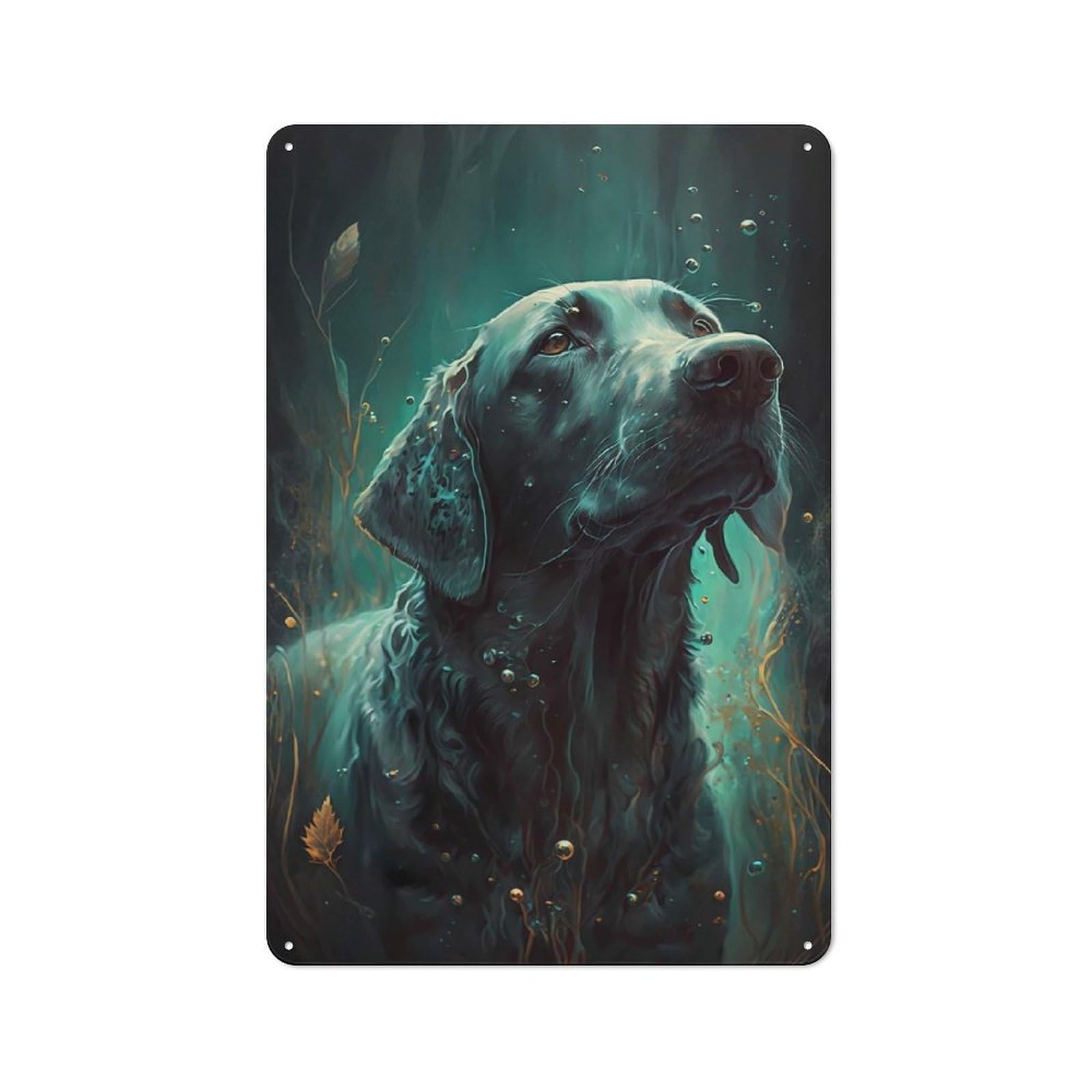 Junmoney Labrador Retriever Dog-2 Tin Sign With Labrador Retriever Dog Design 30X20cm, Classic Studio Wall Plaque For Workspace, Cafe, Shop Or Desk Area