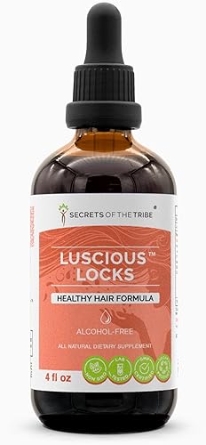 Secrets of the Tribe - Luscious Locks, mezcla de suplementos herbales en gotas de extracto líquido sin alcohol, fórmula saludable para el cabello (4